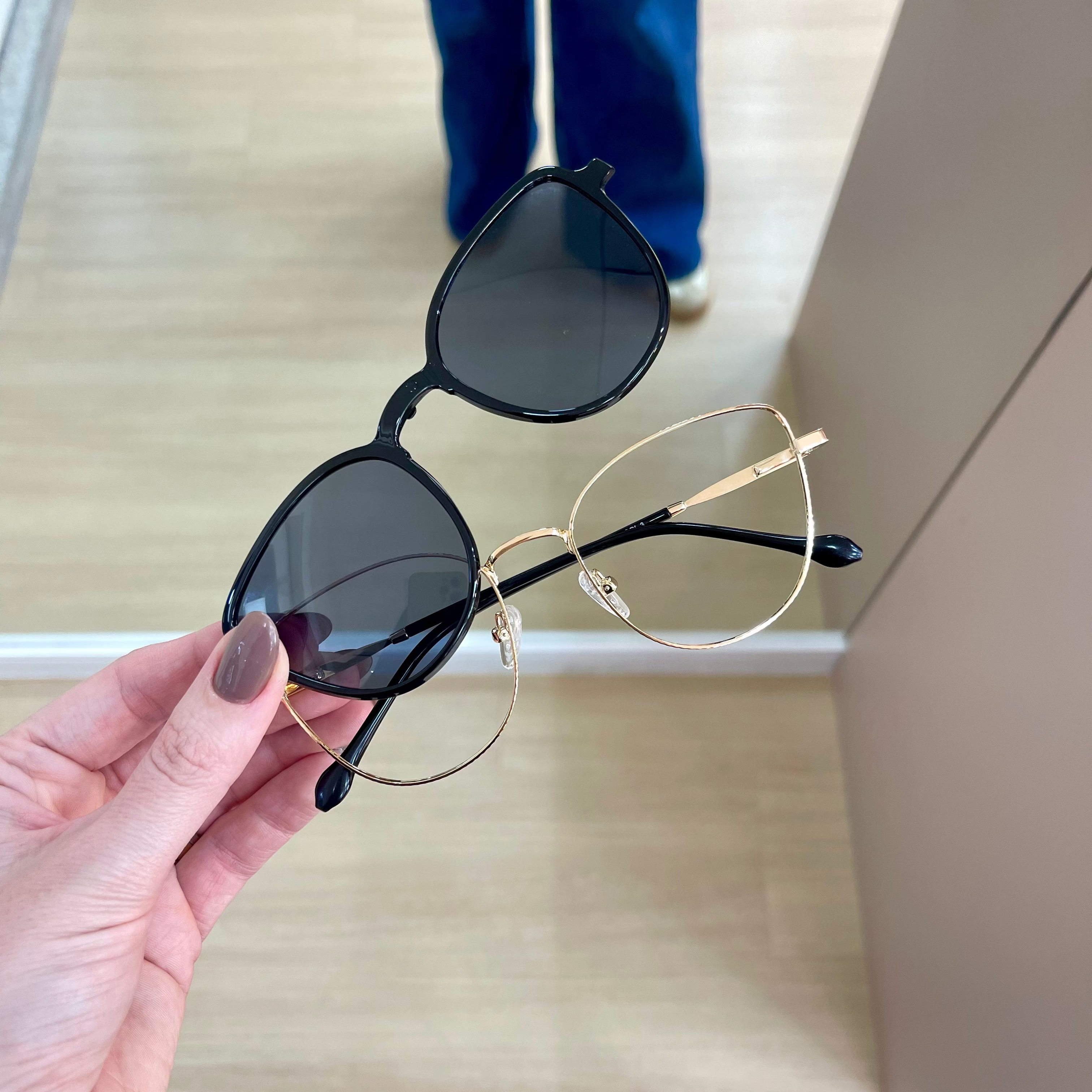 Óculos de Grau Kessy 315 Pro Clip-On Dourado Preto