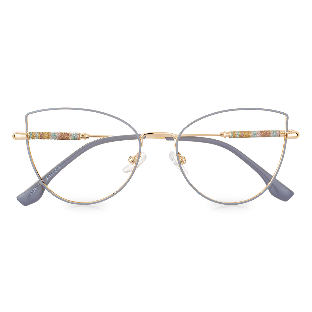 Óculos de Grau Kessy 405 Pro Glitter Cinza Dourado