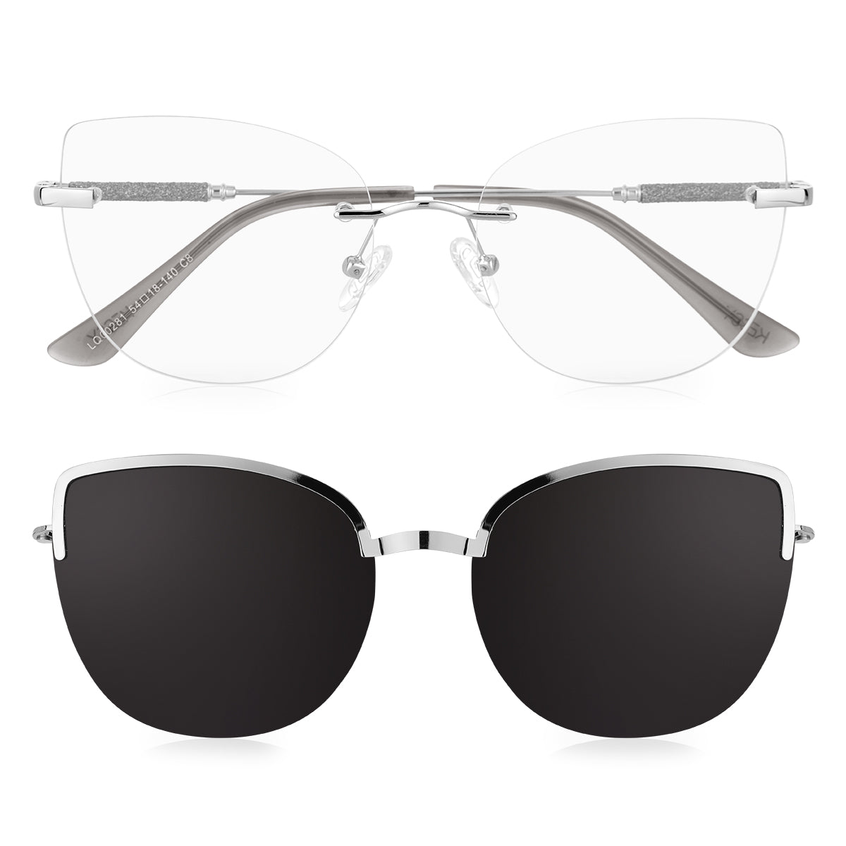 Óculos de Grau Feminino Kessy 481 Clip On Prata
