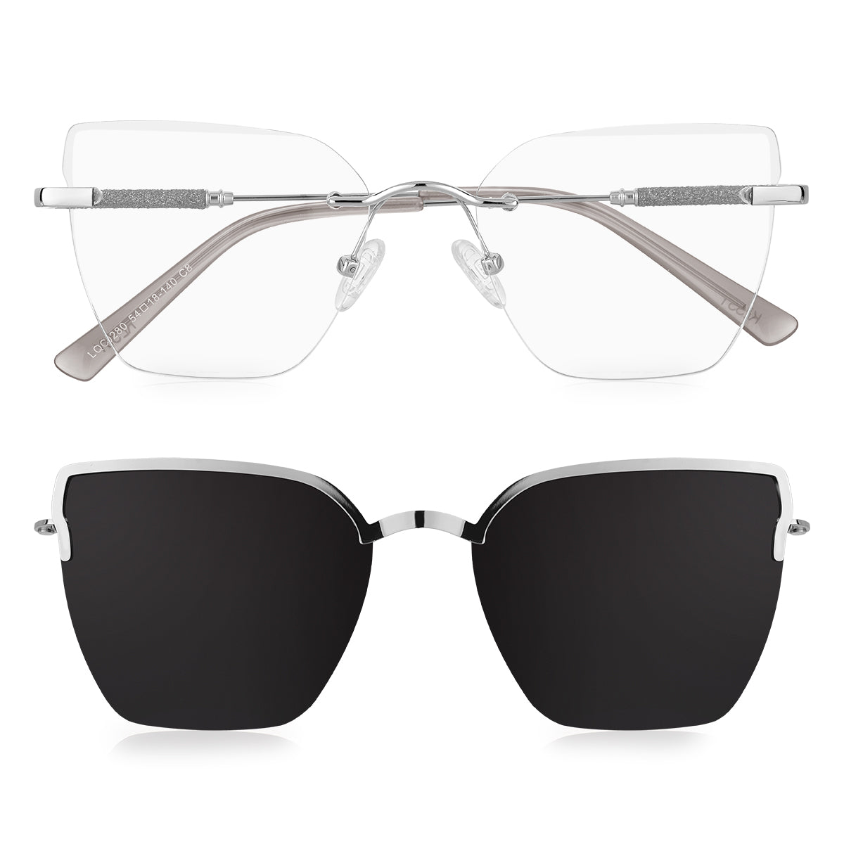 Óculos de Grau Feminino Kessy 482 Clip On Prata