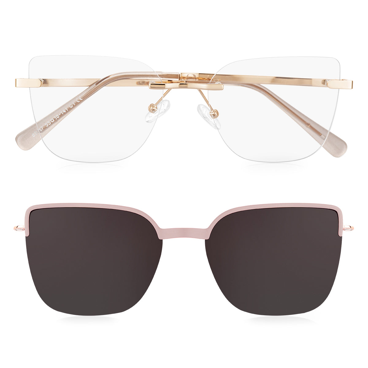 Óculos de Grau Feminino Kessy 483 Clip On Rose Marrom