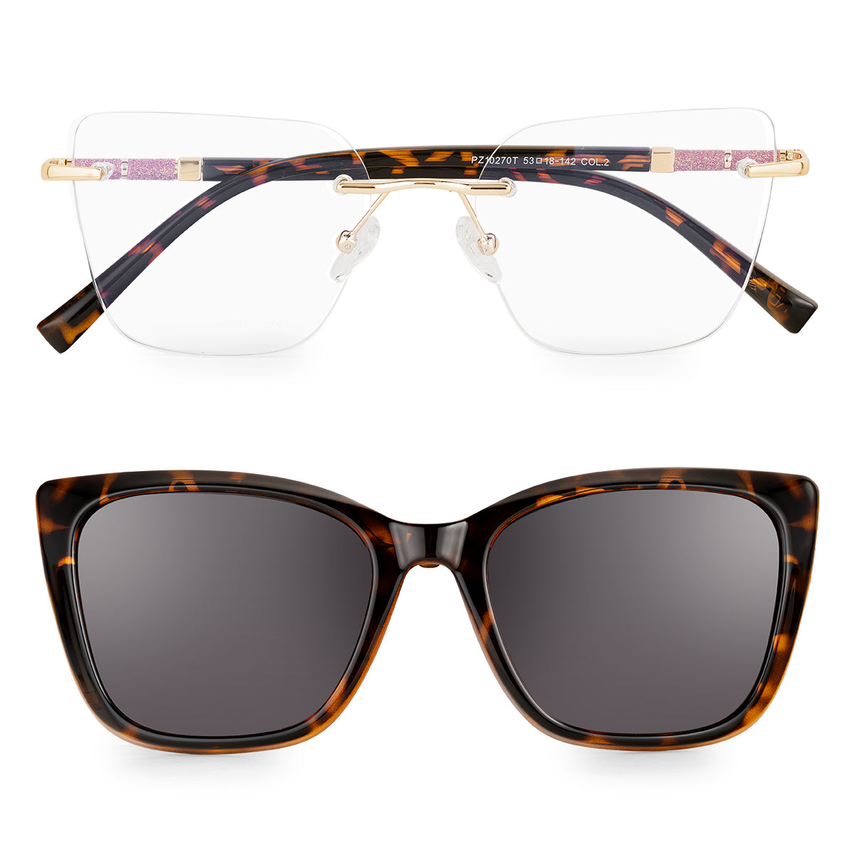 Óculos de Grau Feminino Kessy 490 Clip On Dourado